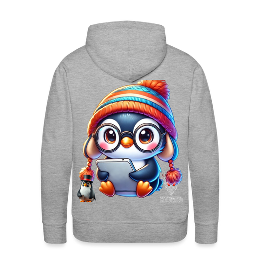 Men Hoodie KasPenguin with Pad - Grau meliert