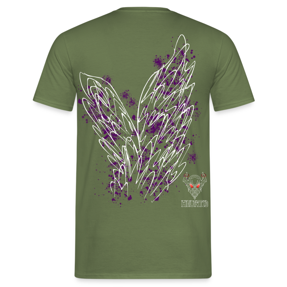 Men T-Shirt Purple Wings - Militärgrün