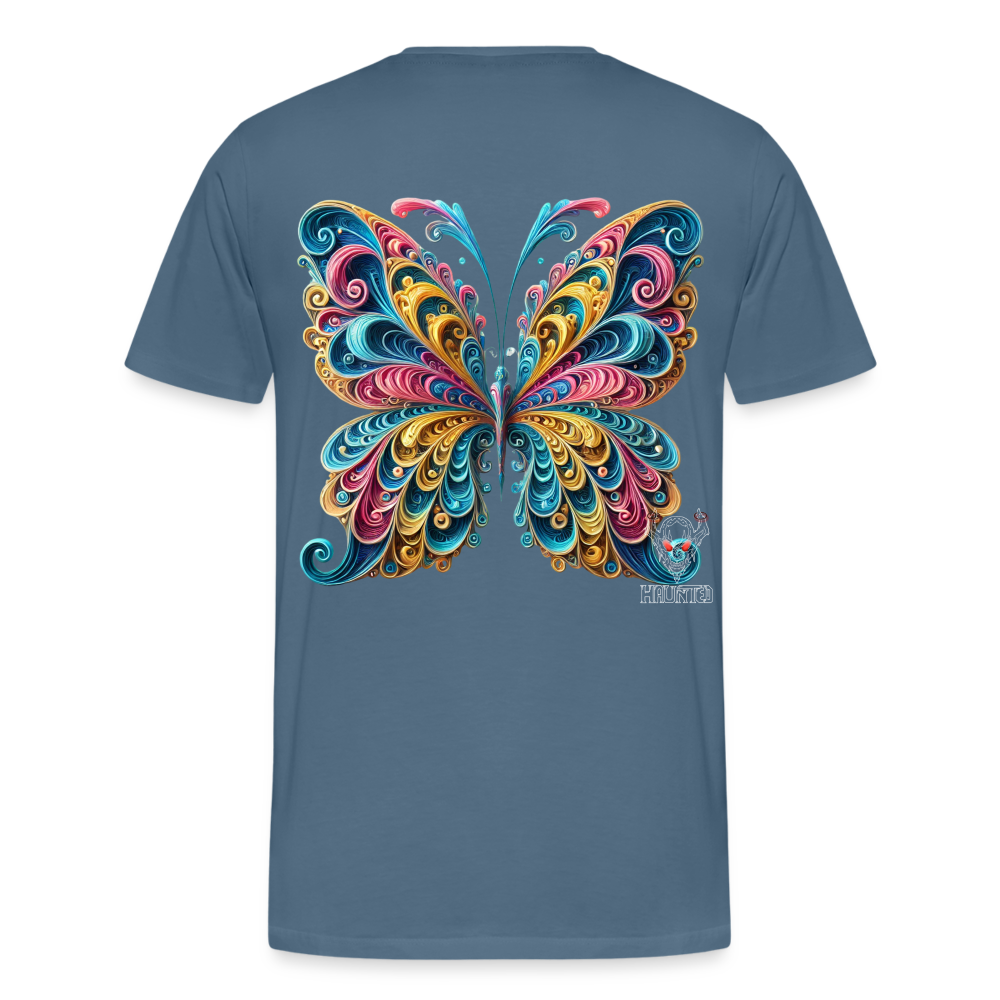 Men T-Shirt Whimsical Butterfly Harmony - Blaugrau