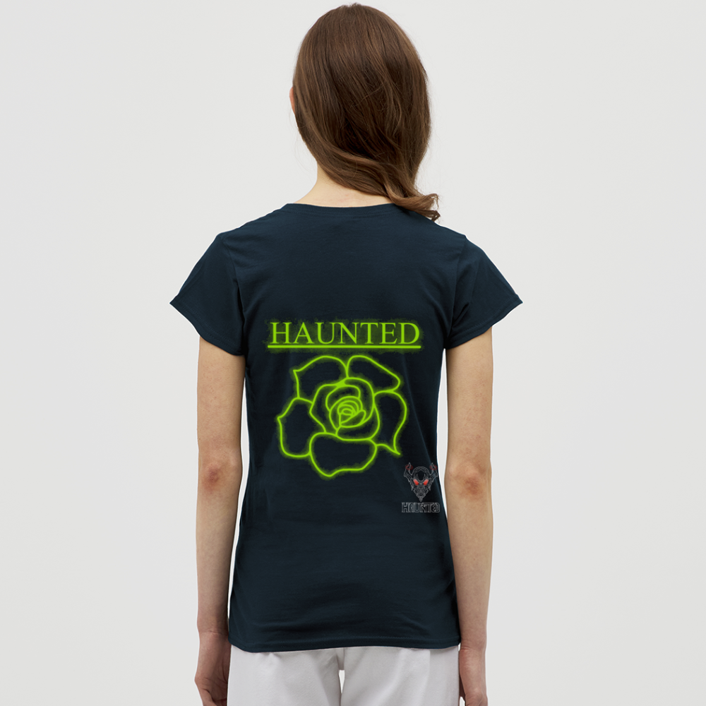 Women T-Shirt Poison Neon Rose - Navy