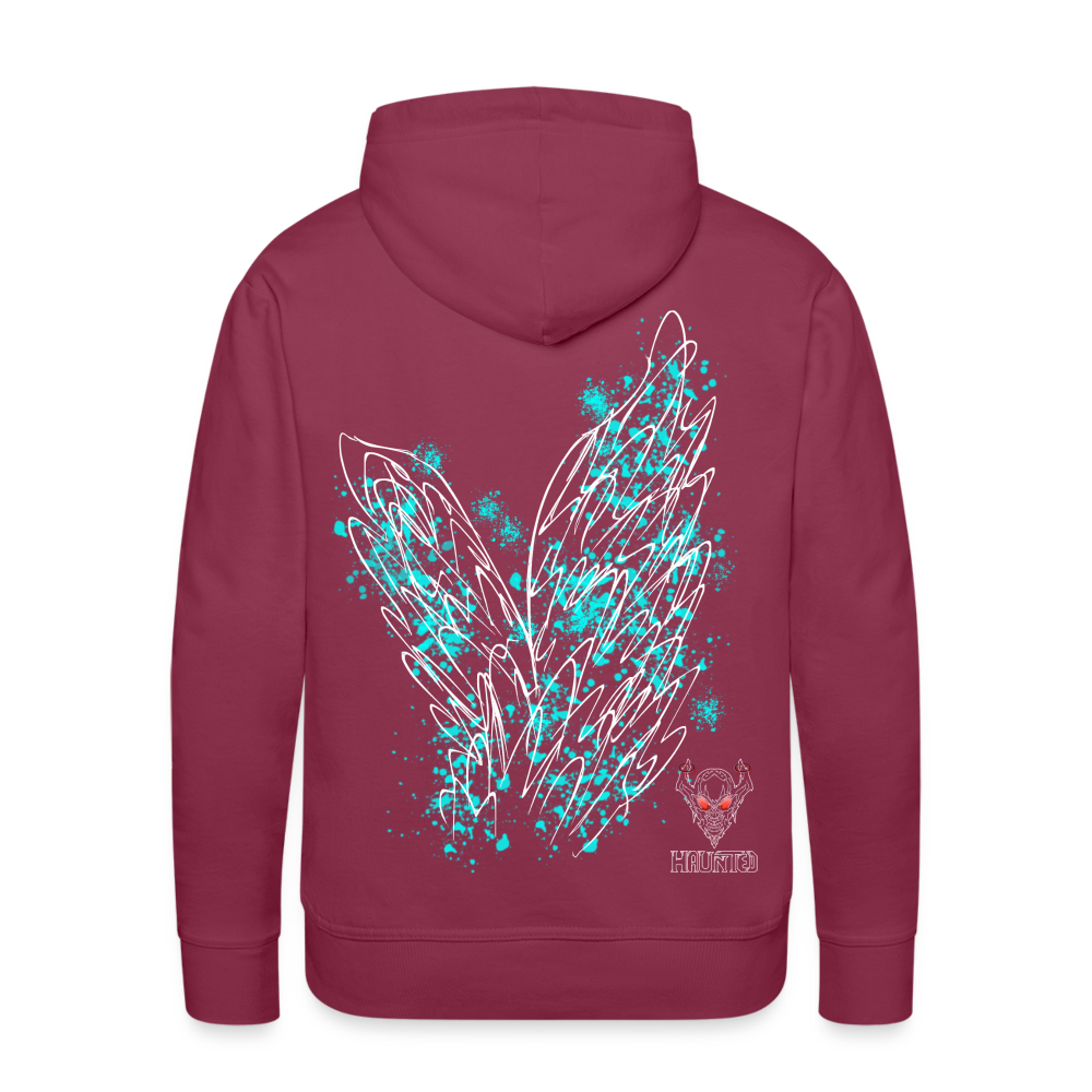 Men Hoodie Aqua Wings - Bordeaux
