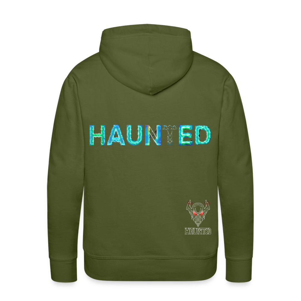 Men Hoodie Neon Surge Aura - Olivgrün