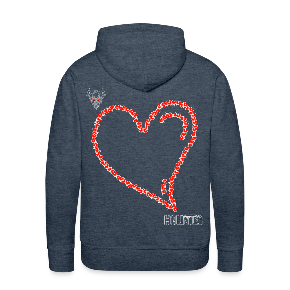 Man Hoodie Hearts Light - Jeansblau