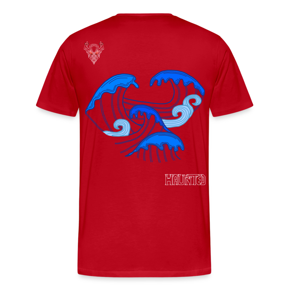 Man T-Shirt Waves clean Light - Rot