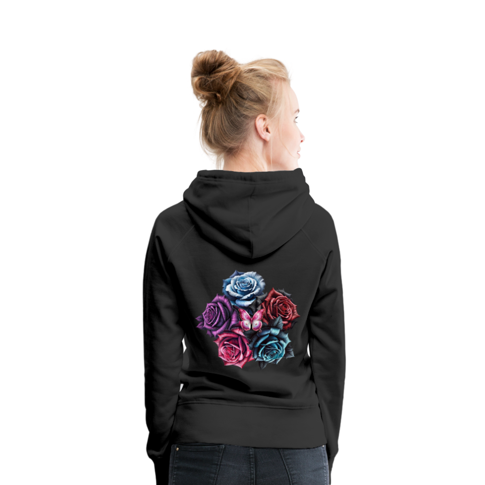 Women Hoodie Rose Circle - Schwarz