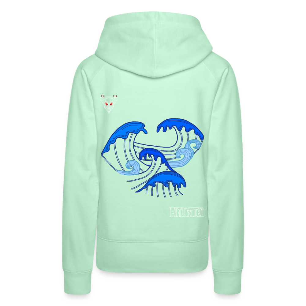 Woman Hoodie Waves clean Light - helles Mintgrün