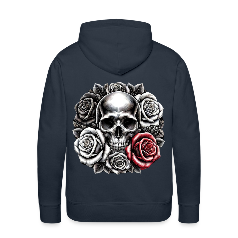 Men Hoodie Skull Roses - Navy