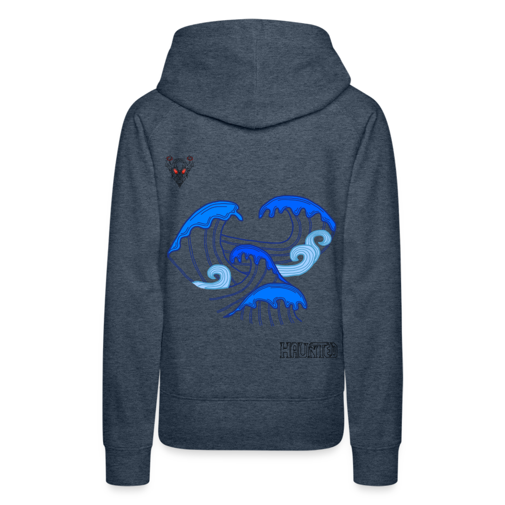 Woman Hoodie Waves clean Dark - Jeansblau
