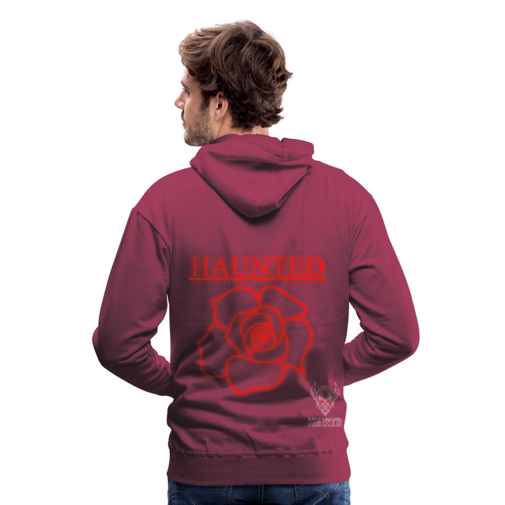 Men Hoodie Red Neon Rose - Bordeaux