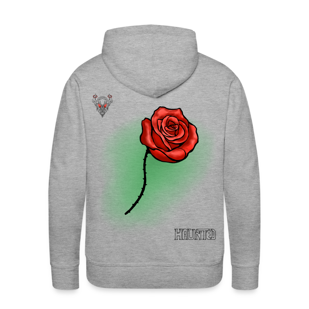 Man Hoodie Rose on Green 1 - Grau meliert
