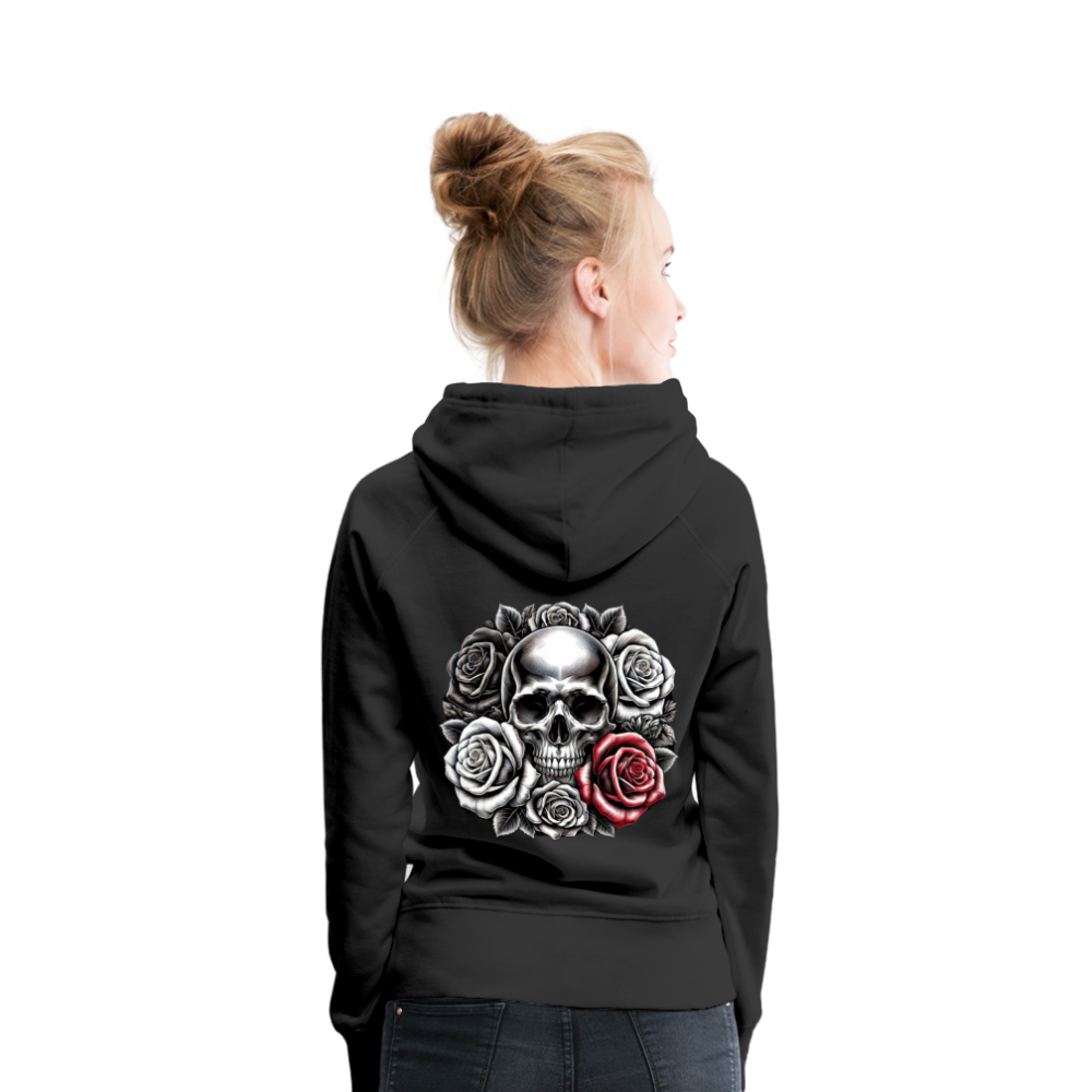 Women Hoodie Skull Roses - Schwarz