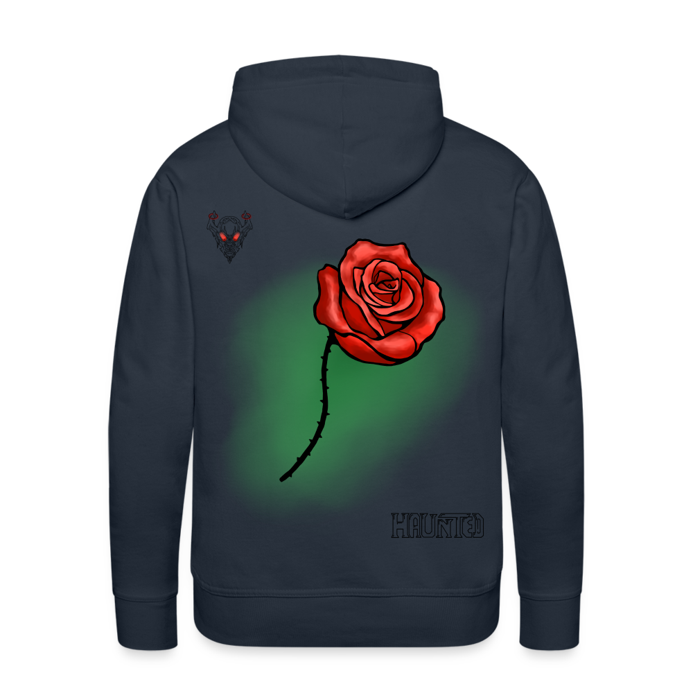 Man Hoodie Rose on Green 1 - Navy