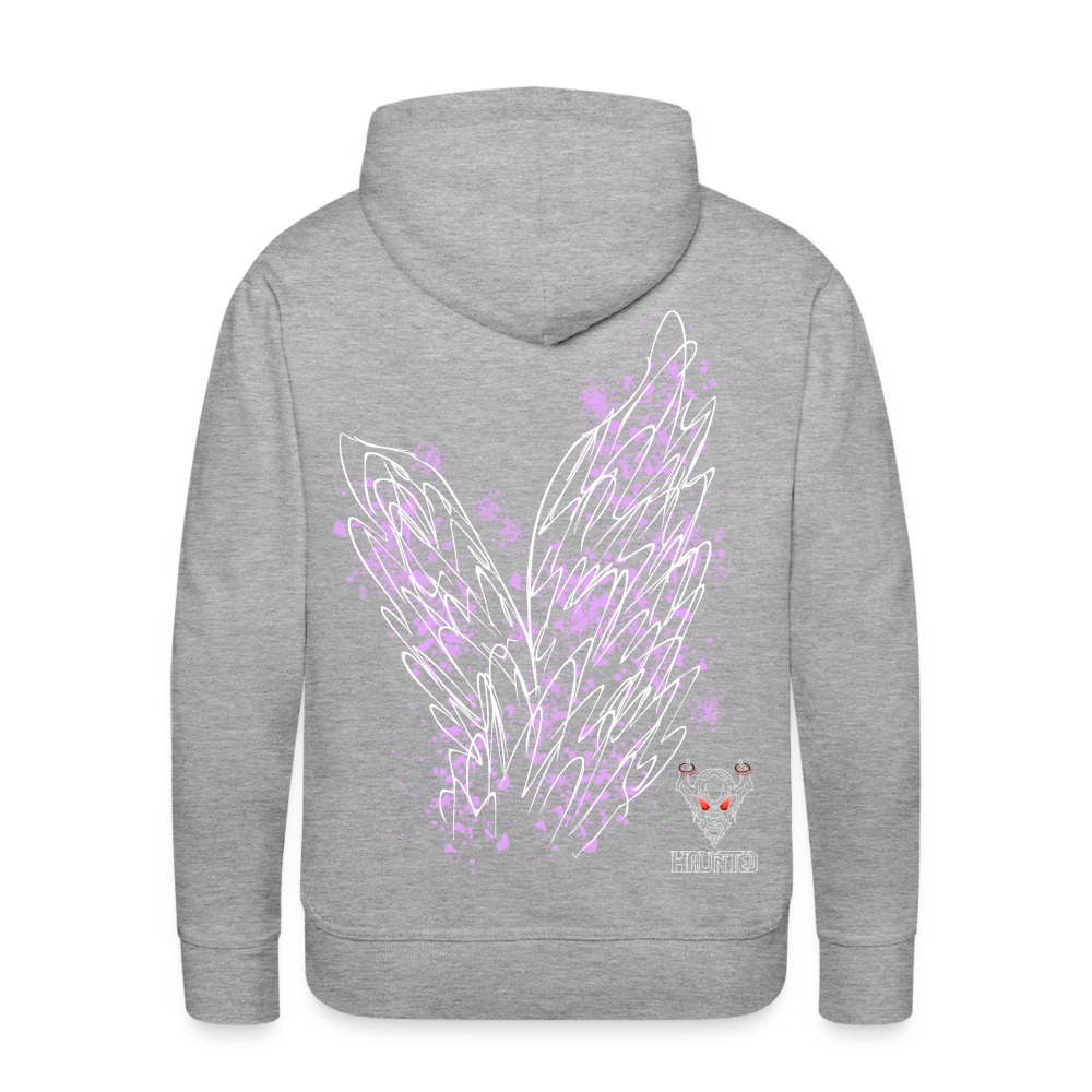 Men Hoodie Light Purple Wings - Grau meliert