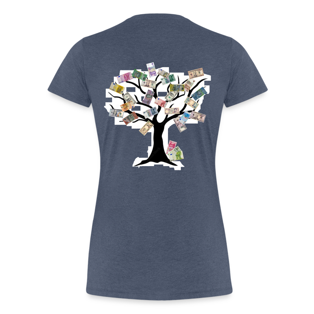 Women T-Shirt Money Tree - Blau meliert