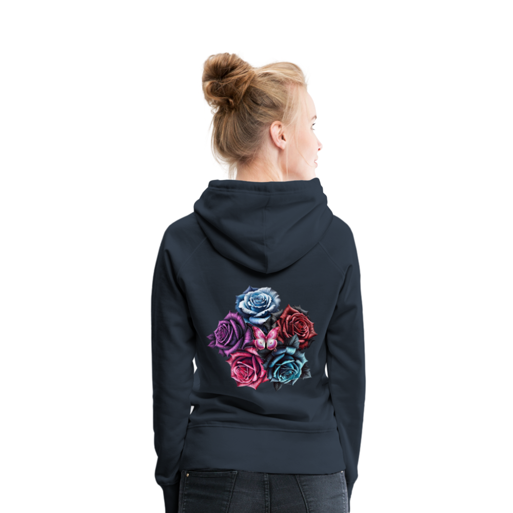Women Hoodie Rose Circle - Navy