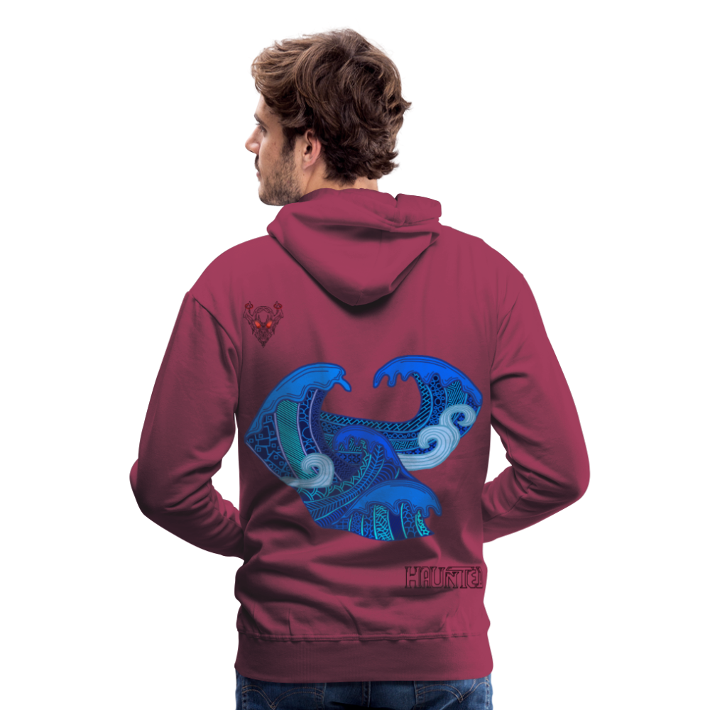Men Hoodie Waves Dark - Bordeaux