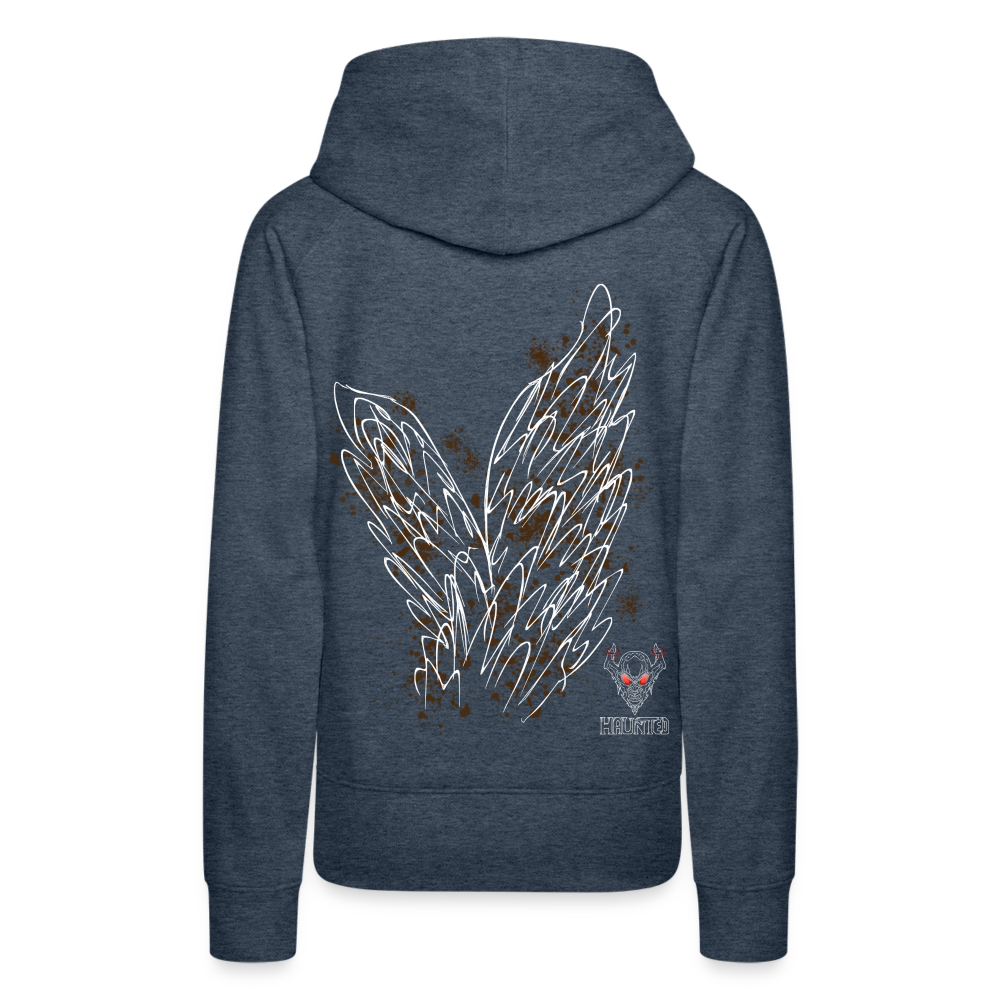 Women Hoodie Brown Wings - Jeansblau