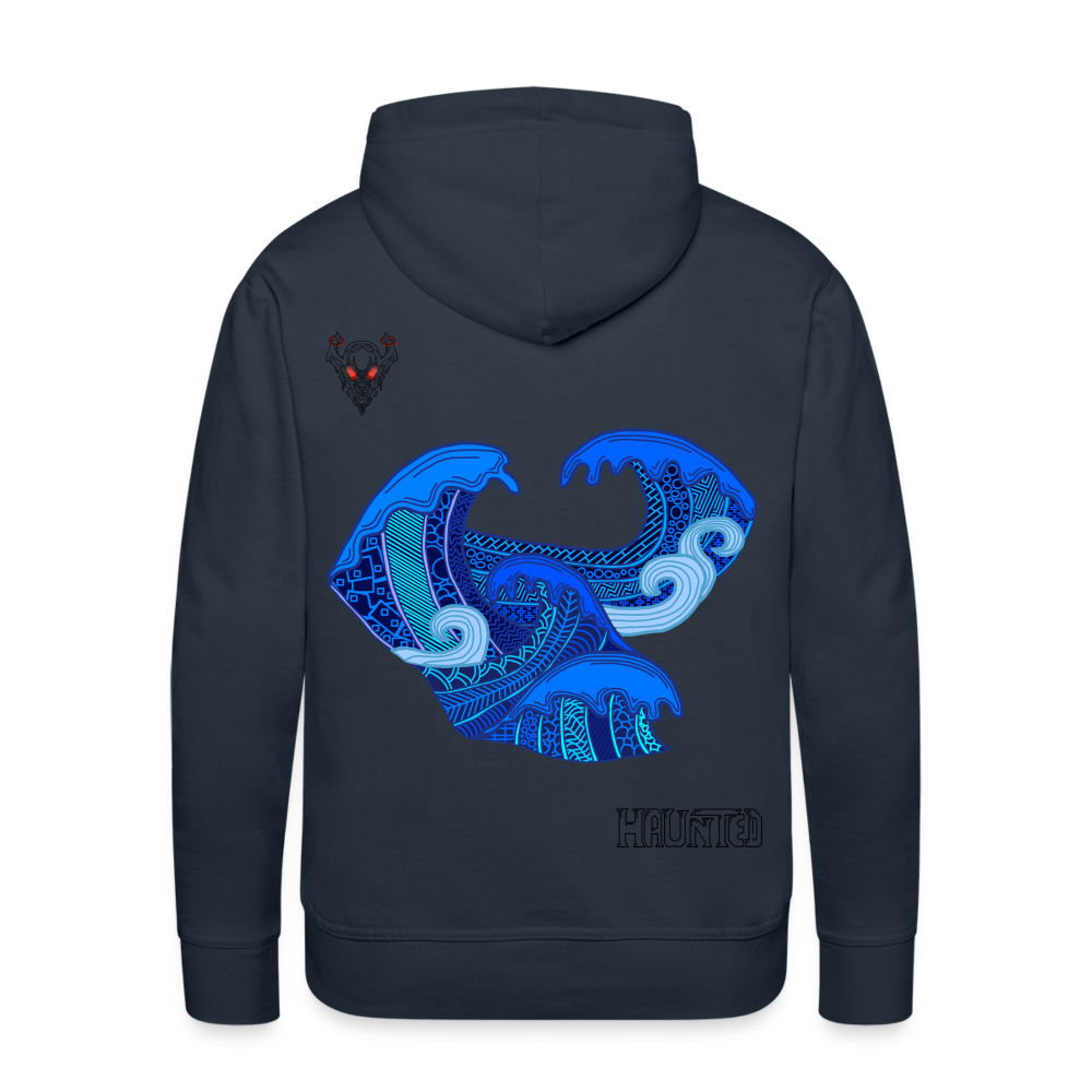 Men Hoodie Waves Dark - Navy