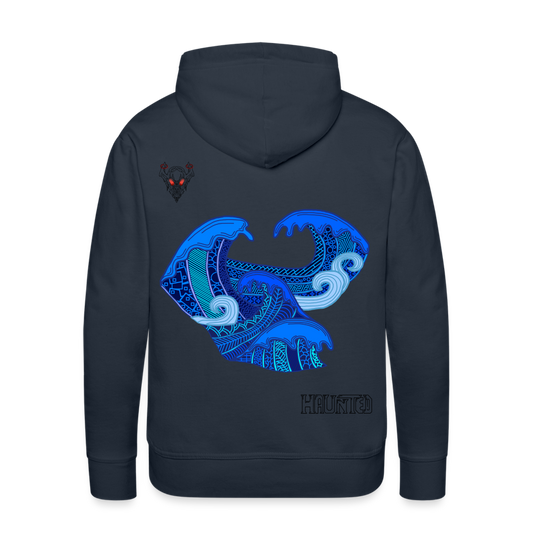 Men Hoodie Waves Dark - Navy