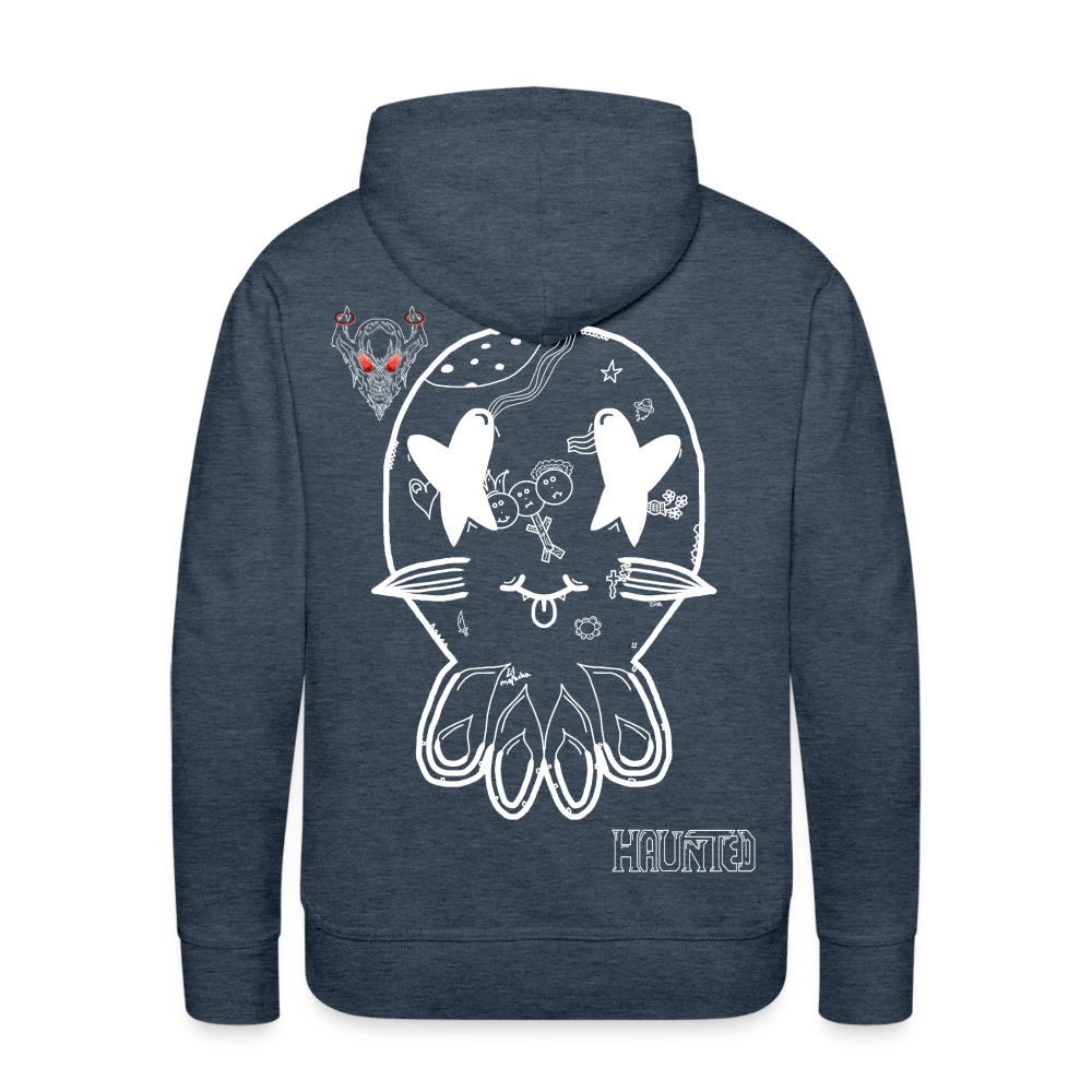 Man Hoodie Ghost Doodle Light - Jeansblau