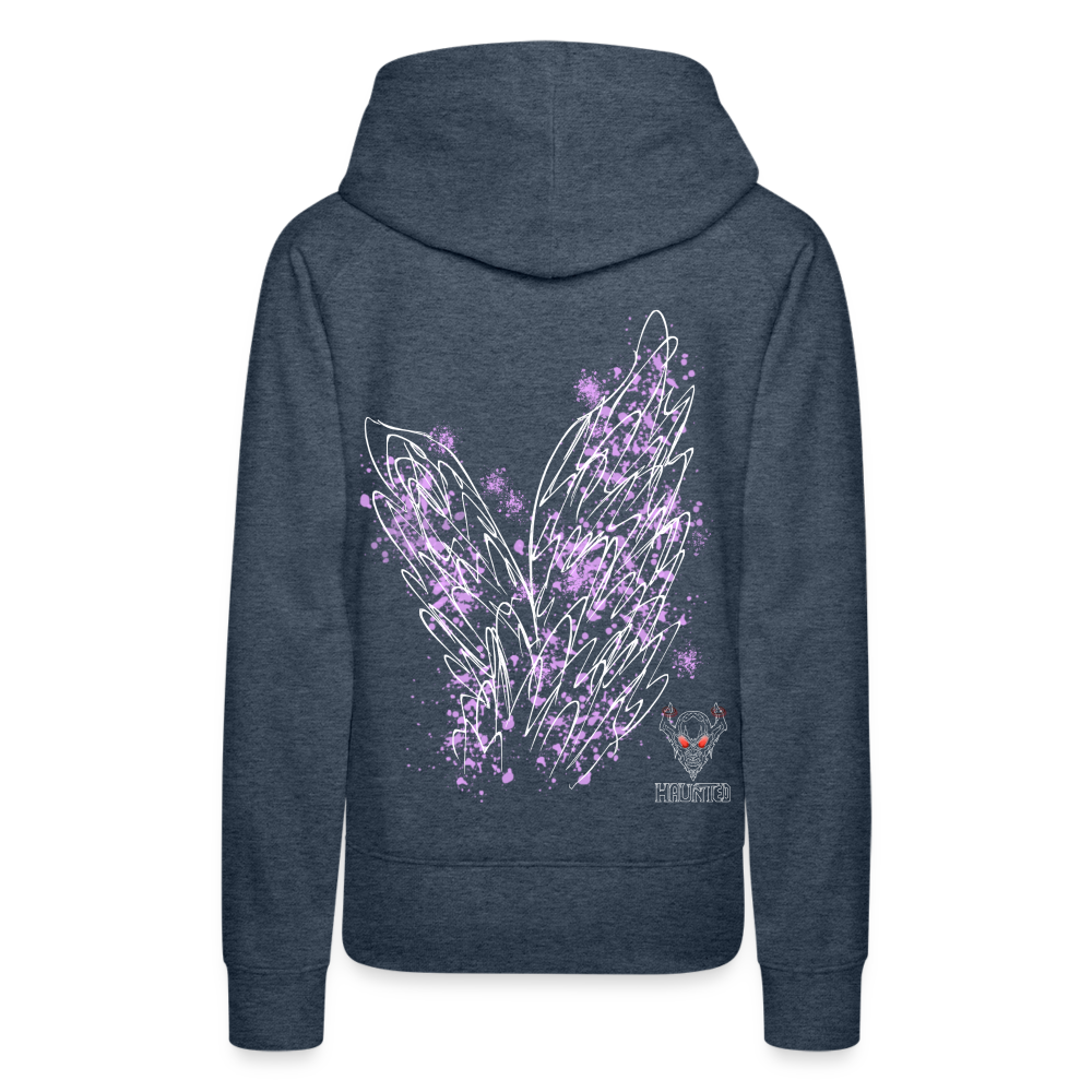 Women Hoodie Light Purple Wings - Jeansblau