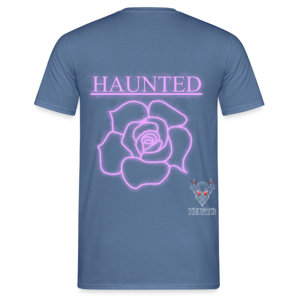 Men T-Shirt Light Pink Neon Rose - Taubenblau 