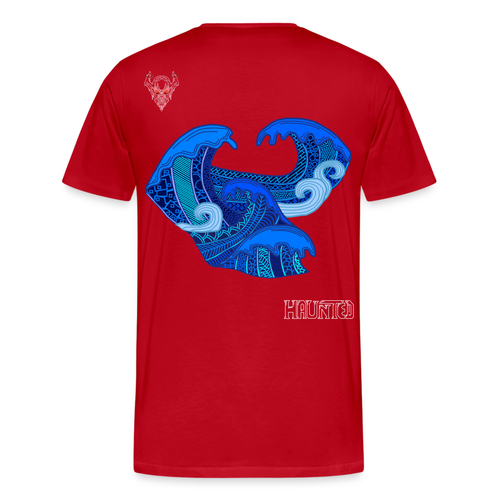 Man T-Shirt Waves Light - Rot