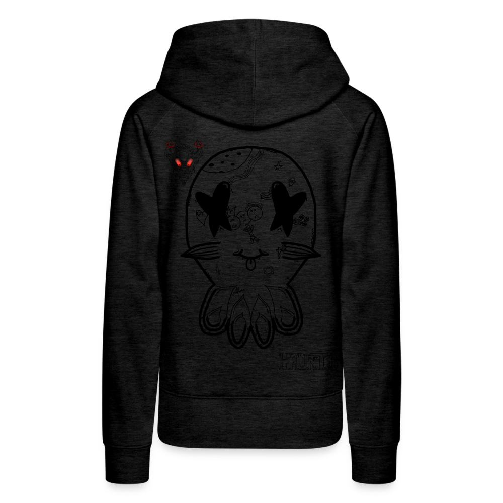 Woman Hoodie Ghost Doodle Dark - Anthrazit