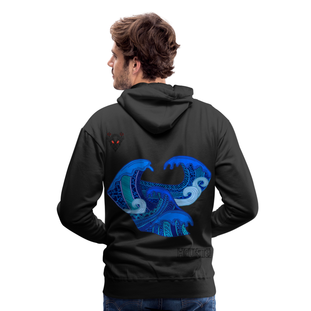 Men Hoodie Waves Dark - Schwarz