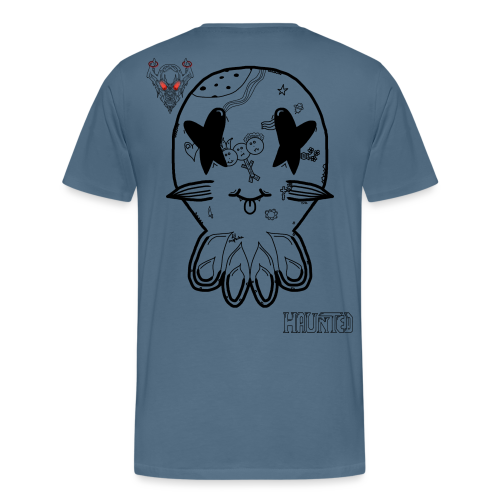 Man T-Shirt Ghost Doodle Dark - Blaugrau