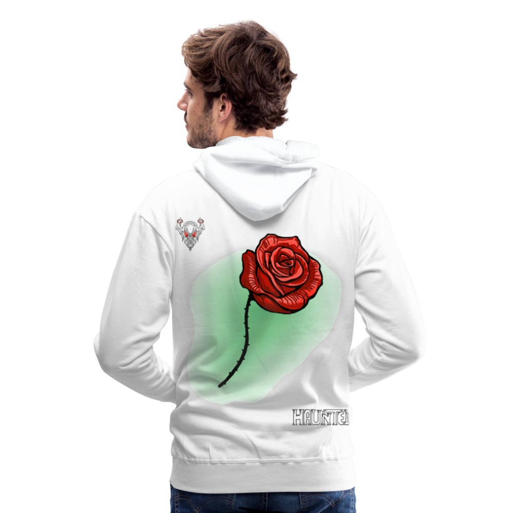 Men Hoodie Rose On Green 3 - Weiß