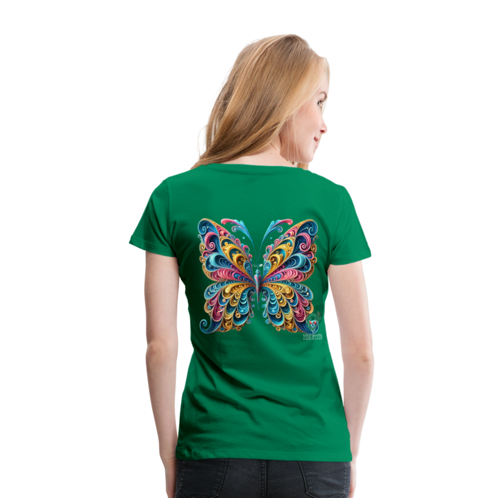 Woman T-Shirt Whimsical Butterfly Harmony - Kelly Green