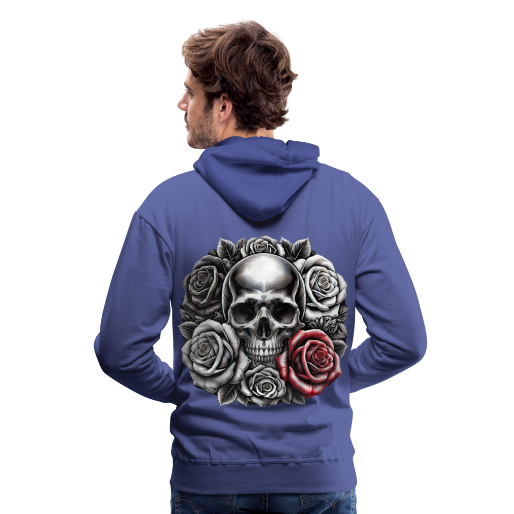 Men Hoodie Skull Roses - Königsblau