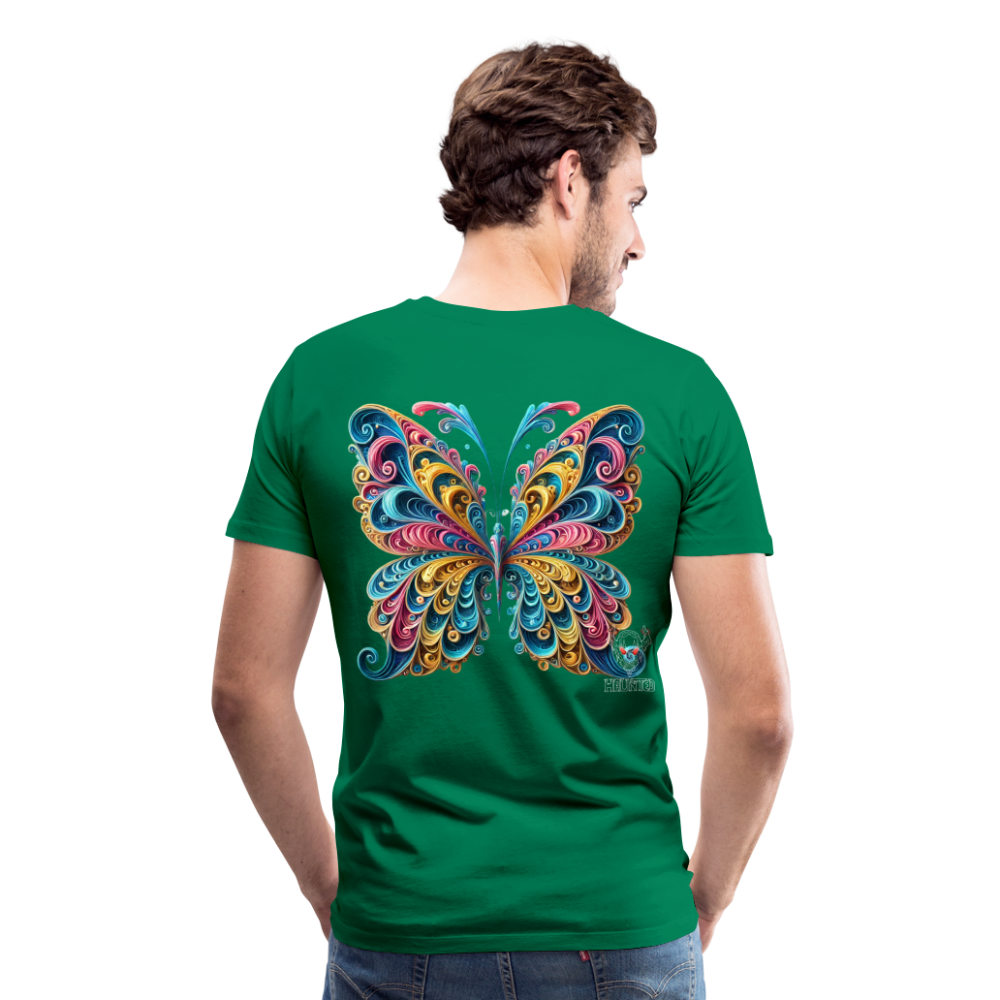 Men T-Shirt Whimsical Butterfly Harmony - Kelly Green