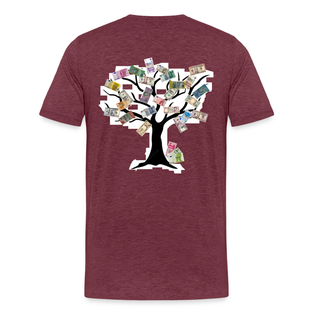 Men T-Shirt Money Tree - Bordeauxrot meliert