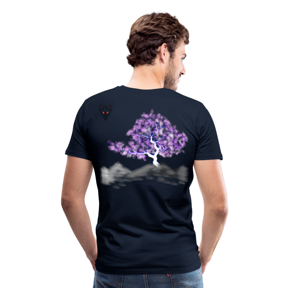 Man T-Shirt Cherry Blossom - Navy