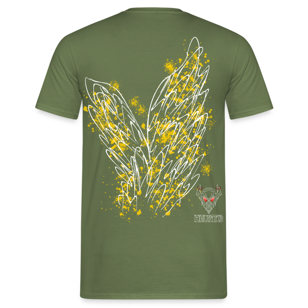 Men T-Shirt Yellow Wings - Militärgrün