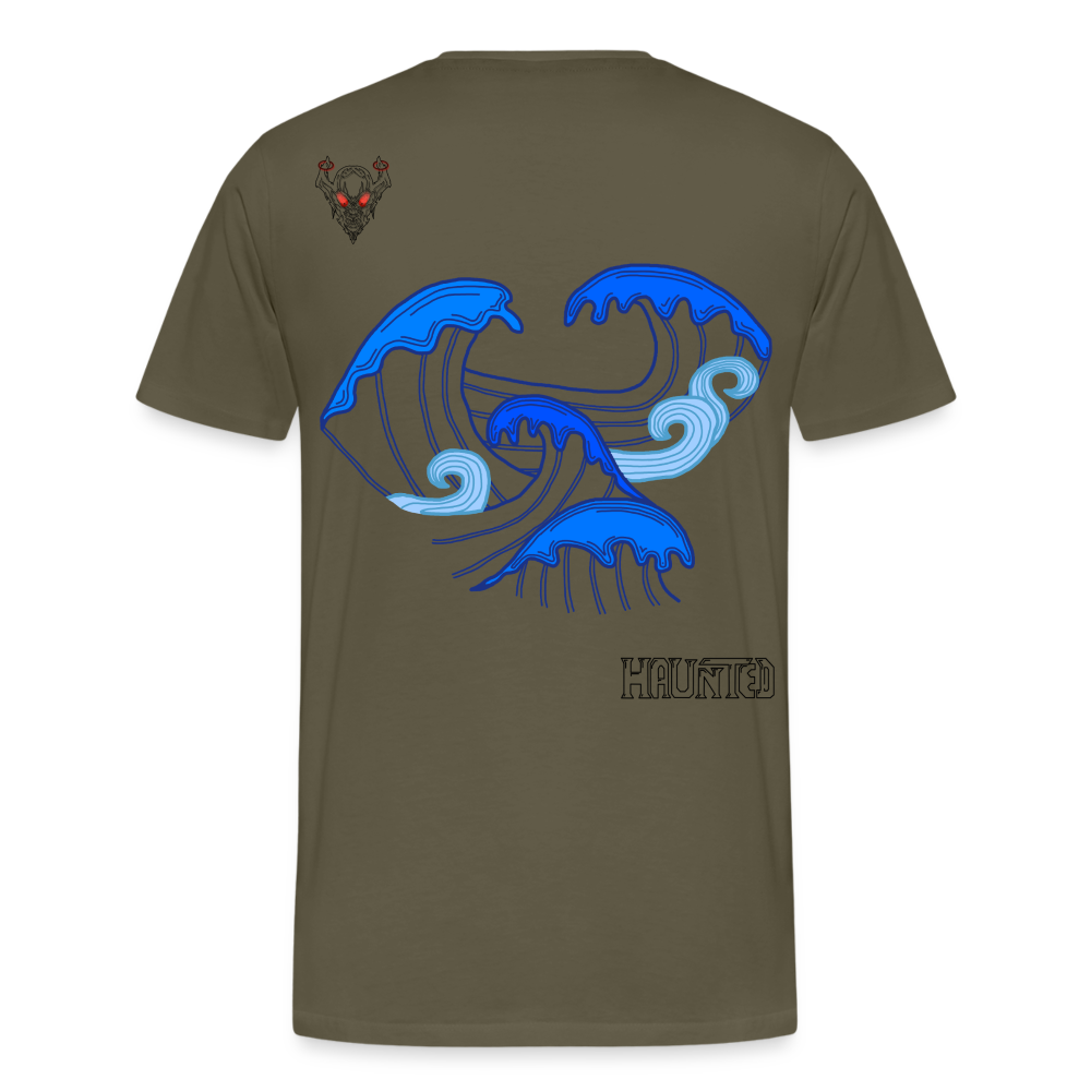Man T-Shirt Waves clean Dark - Khaki
