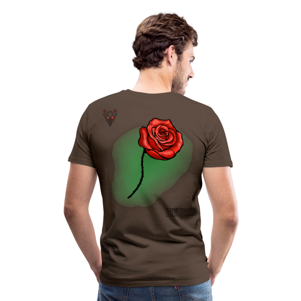 Man T-Shirt Rose on Green 1 - Edelbraun