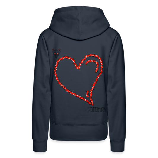 Woman Hoodie Hearts Dark - Navy