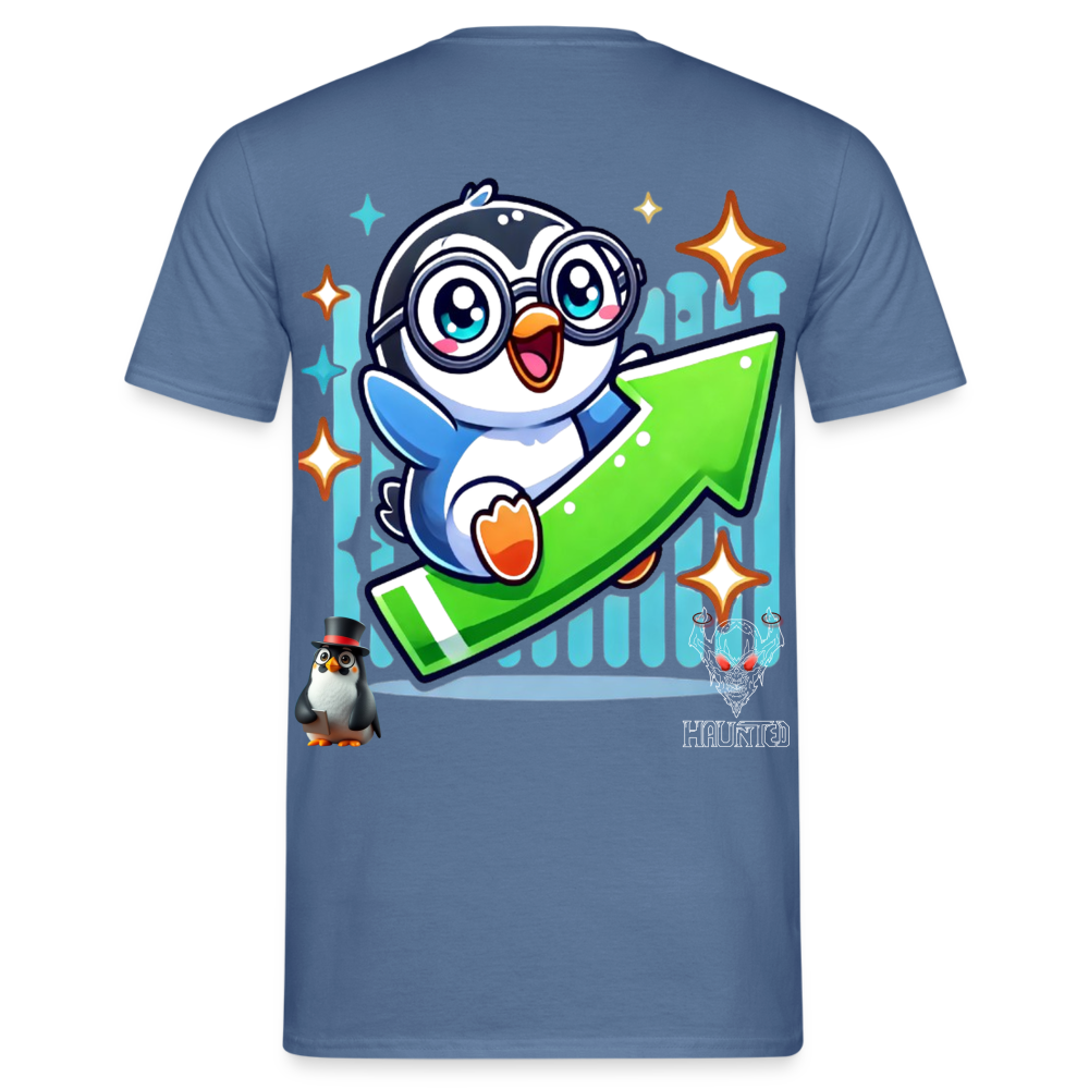 Men T-Shirt KasPenguin Riding the Trend - Taubenblau 