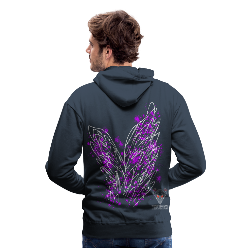 Men Hoodie Pink Wings - Navy