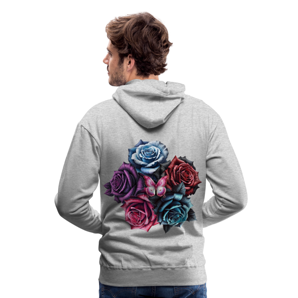 Men Hoodie Rose Circle - Grau meliert