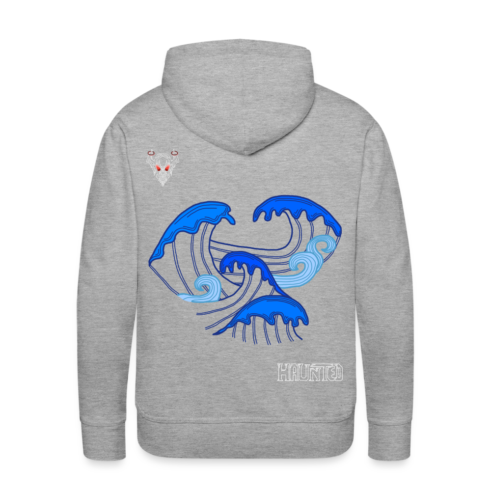 Men Hoodie Waves clean Light - Grau meliert