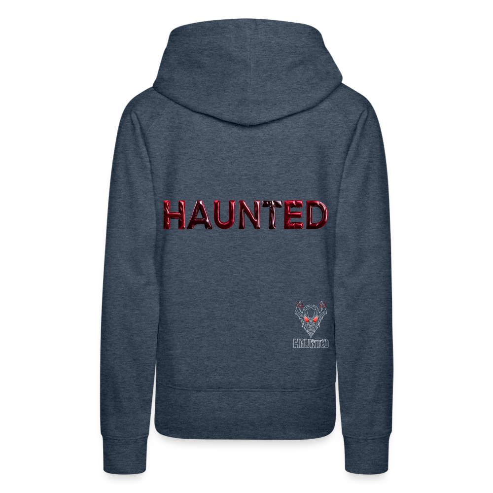 Women Hoodie Crimson Velvet Glow - Jeansblau