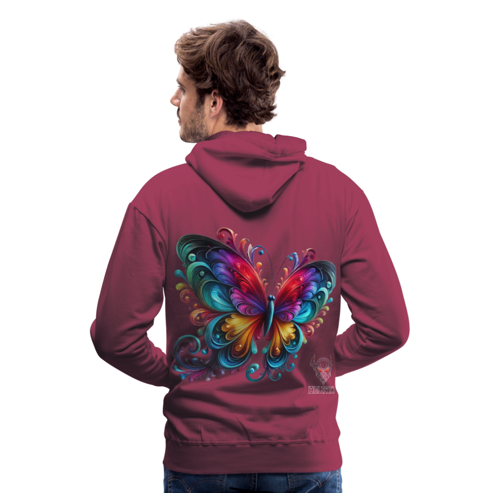 Men Hoodie Radiant Butterfly Art - Bordeaux