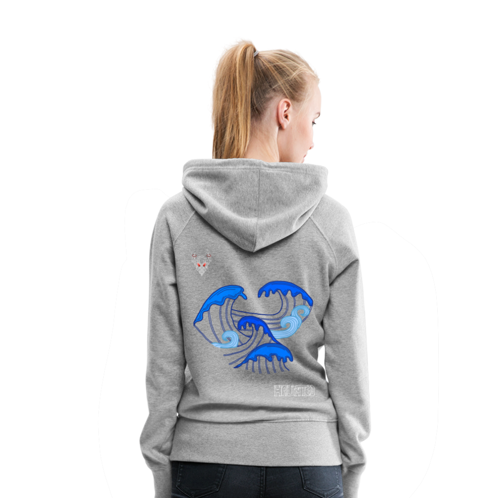 Woman Hoodie Waves clean Light - Grau meliert