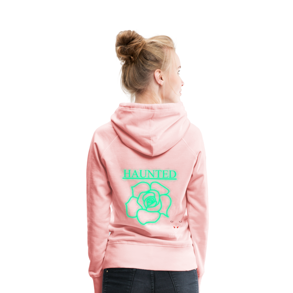 Women Hoodie Turquoise Neon Rose - Kristallrosa