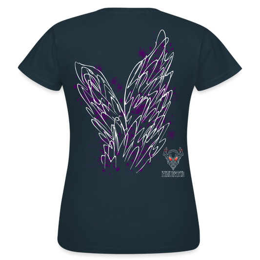 Women T-Shirt Purple Wings - Navy