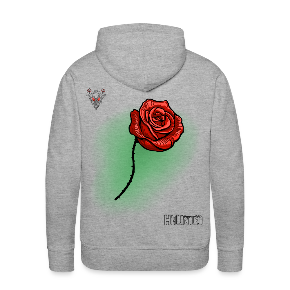 Men Hoodie Rose On Green 3 - Grau meliert
